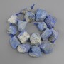 Unprocessed lapis lazuli beads, diameter 23–33×18–34 mm ±, on a thread, length about 41 cm+