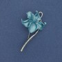 Brooch pendant 'Flower', enamel, silver-tone metal, 56×30 mm+