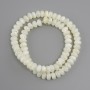 Mother-of-Pearl Rondelle Beads, 8x5 mm, approx. 38 cm on beading wire