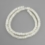 Mother-of-Pearl Rondelle Beads, 6×4 mm, 40 cm length ± on thread