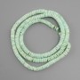 Unpolished Scapharca shell beads, rondelle shape, 6x1.5-3 mm, 61 cm length +/- on thread