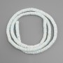 Scapharca shell rondelle beads, 6x1.5-2 mm, 61 cm long on beading thread