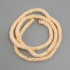 Unpolished Scapharca shell rondel beads, 6x1.5-2 mm, 60 cm +/- on beading thread