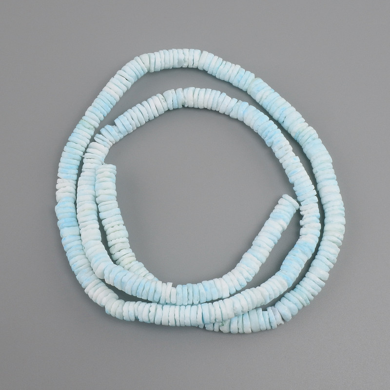 Unpolished Scapharca shell rondelle beads, diameter 6.5-7×1.5-2 mm, strand length about 61 cm