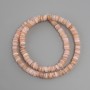 Scapharca shell beads, rondelle, 6.5 mm diameter, 1.5–2 mm thick, 38 cm length on thread