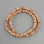 Scapharca shell rondelle beads, diameter 6.5×1.5–2 mm, approx. 39 cm strand on fishing line
