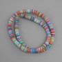 Scapharca shell rondelle beads, 6 mm diameter, 1–2 mm thick, 38 cm long on fishing line
