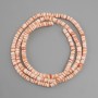 Scapharca shell rondelle beads, diameter 4×1.5–3.5 mm, length approximately 60 cm on a beading thread
