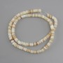 Scapharca shell beads, rondelle shape, diameter 5×1.5–2 mm, length about 39 cm on a beading thread