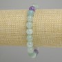 Fluorite bracelet with smooth beads, 8 mm diameter ±, 18 cm length ±, elastic stretch base