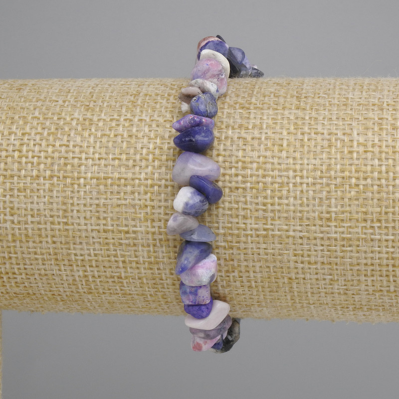 Sodalite Chip Bead Bracelet on Stretch Cord, diameter 7–10×2–6 mm, length 18 cm ±