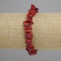Bracelet with coral chips, diameter 8-11×2-5 mm, length 18 cm ± elastic