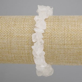 Bracelet Rock Crystal unpolished stones, diameter 8–14×5–7 mm ±, length 18 cm ± stretch
