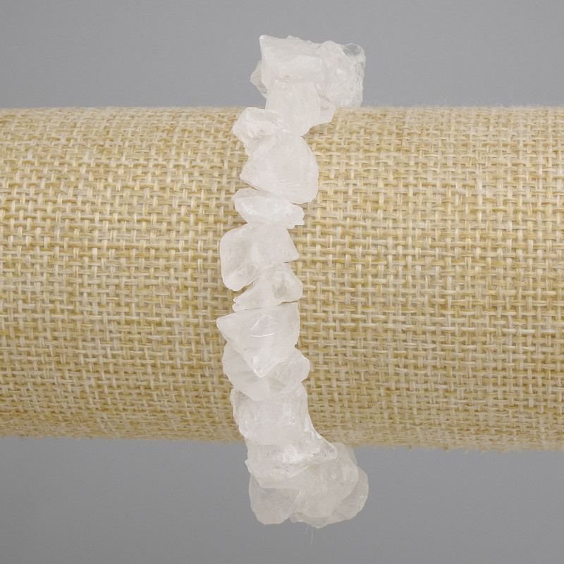 Bracelet Rock Crystal unpolished stones, diameter 8–14×5–7 mm ±, length 18 cm ± stretch