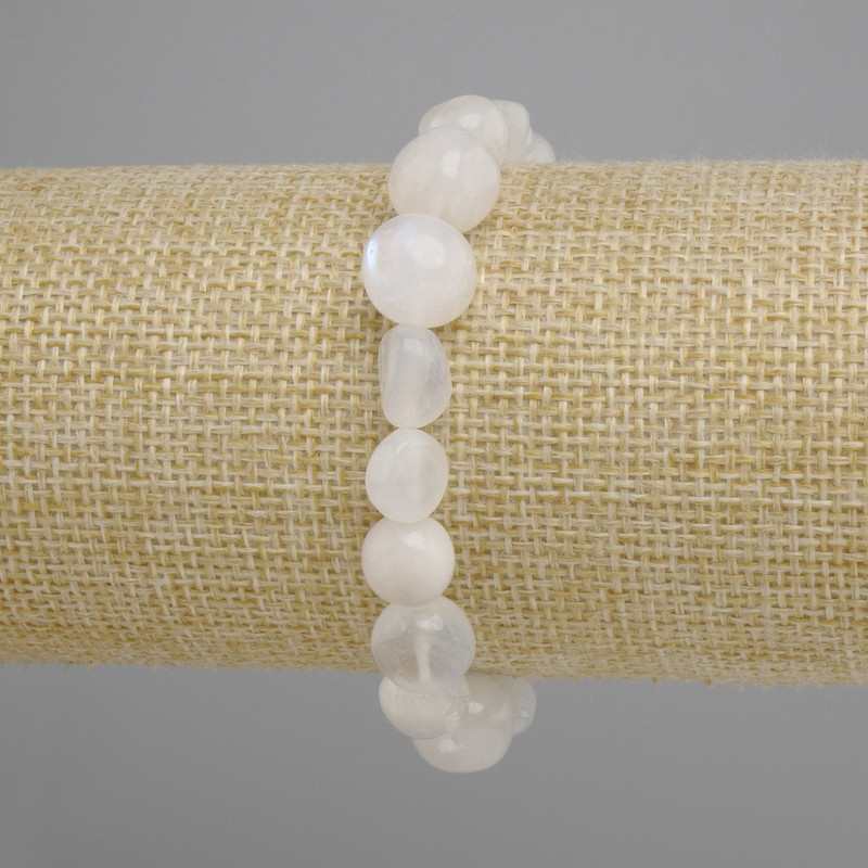 Adularia faceted bracelet, bead diameter 7–9 mm, 5×7, 5–9 mm ±, 18 cm length, stretch bracelet