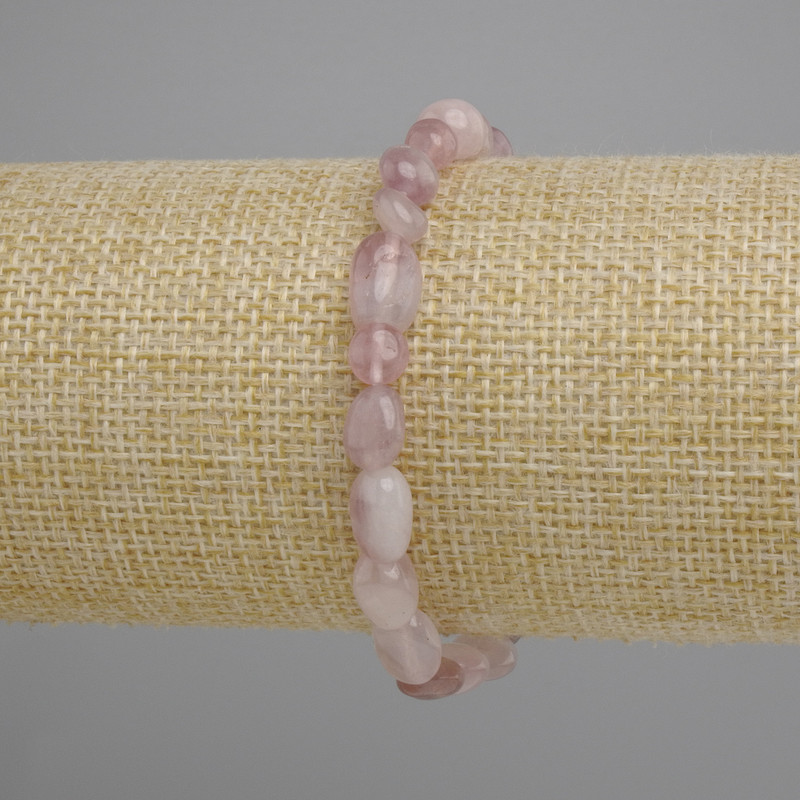 Bracelet Strawberry Quartz Tumbled, diameter 6-10 mm, 5×6-7 mm, 5 mm±, length 18 cm ± stretch