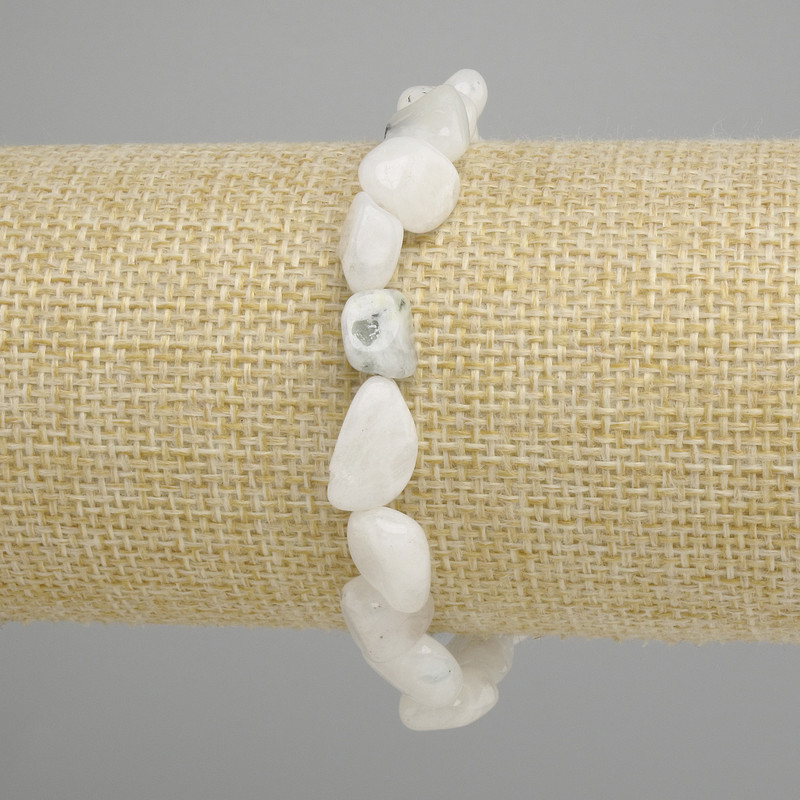 Adularia Tumbled Bracelet, bead diameter 10-12×10-11 mm, length 18 cm ± stretchy