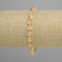 Citrine Faceted Cube Bracelet, 5×5 mm cubes, 3 mm seed beads, 18 cm long, stretch
