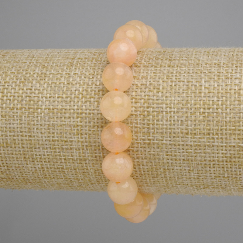 Citrine bracelet - pressed smooth beads, 10 mm diameter ±, 18 cm length ± stretch
