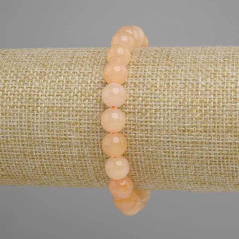 Citrine Bracelet with pressed smooth beads, 8 mm diameter, 18 cm length, elastic