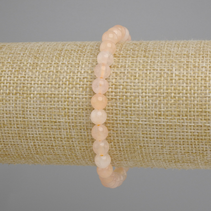 Citrine bracelet with pressed smooth beads, 6 mm diameter, 18 cm length, stretch