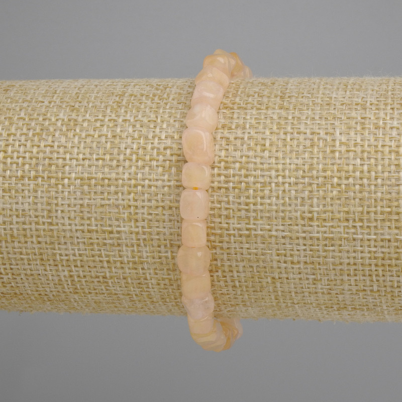 Bracelet Citrine pressed cube beads, 5–6 mm diameter, 18 cm length, stretch