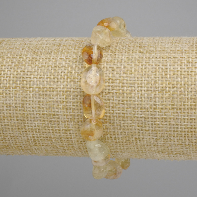 Citrine Faceted Bead Bracelet, diameter 9-12×8-9 mm, length 18 cm ±, on elastic