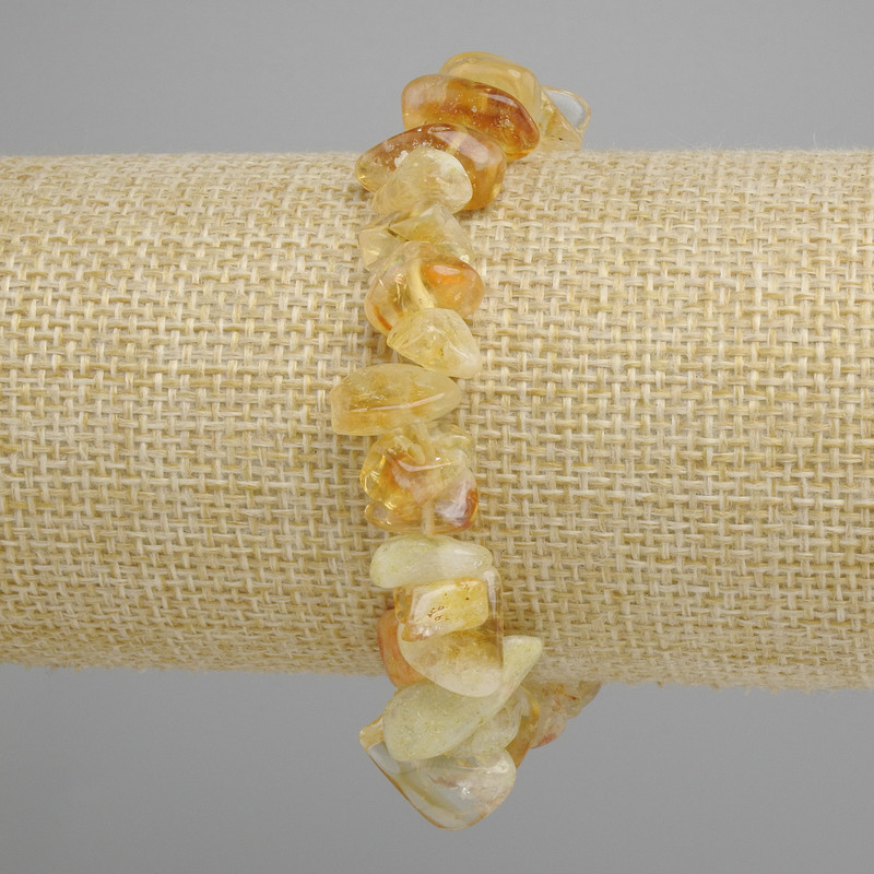 Citrine chip bracelet, diameter 8-21×3-8 mm ±, length 18 cm ±, stretch