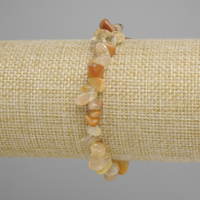 Bracelet Citrine chips, diameter 7-12×3-6 mm, length 18 cm ± stretch