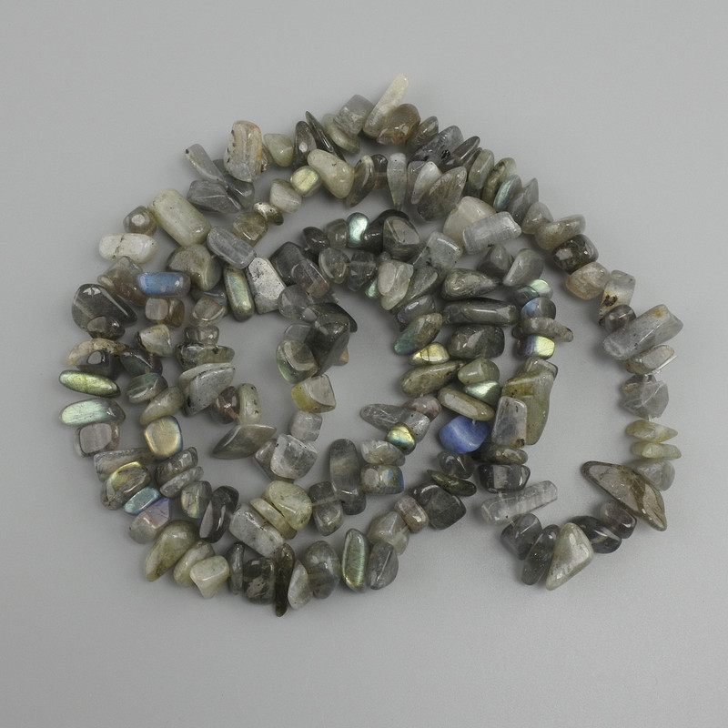 Labradorite Chip Beads, Diameter 7-18×3-8 mm, Length 78 cm ±