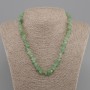 Nephrite chip necklace, diameter 7-8 mm, 5x2-6 mm +/-, length 45 cm with a 5 cm extender chain