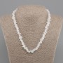 Necklace of White Quartz Chips, diameter 7-12×3-7 mm ±, length 45 cm + 5 cm extender chain