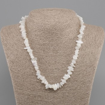 Adularia Chip Necklace, diameter 5-12×2-6 mm (±), length 45 cm with a 5 cm extender chain