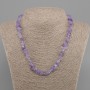 Amethyst Chip Necklace, diameter 6-10×3-8 mm, length 45 cm with a 5 cm extender chain