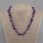 Amethyst Chip Necklace, bead size 7-16×4-7 mm, length 45 cm with 5 cm extender chain