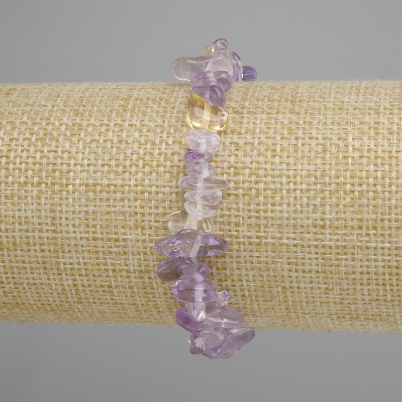 Amethyst Chip Bracelet, 5–10×2–4 mm, 18 cm stretch