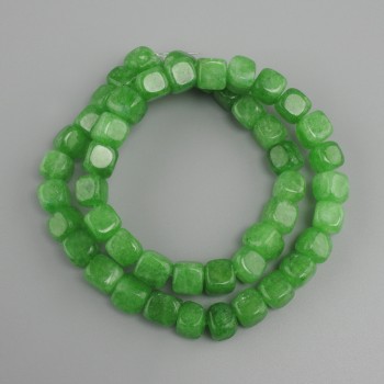 Cube Jade Beads, 8–9 mm diameter, 39 cm length ±