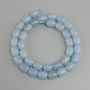 Aquamarine barrel beads, diameter 10-10, 5×9 mm ±, length 37 cm ±