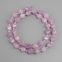 Kunzite beads, faceted diamond shape, 8x7 mm ±, seed beads 3 mm ±, length 36 cm ±