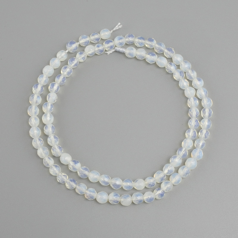 Moonstone Opalite Beads, Faceted Round Beads, 4 mm diameter, 37 cm length