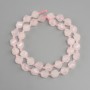 Pink Quartz Beads, Faceted Diamond-Shaped, 8×7.5 mm, 3 mm seed beads, length 36 cm