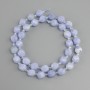 Agate Beads, Faceted Diamond Shape, 8×7 mm; 5 mm +/- seed beads 3 mm +/-; length 36 cm