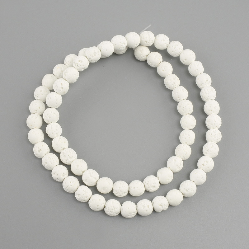 Lava beads, smooth ball, 6 mm diameter, 38 cm strand ±