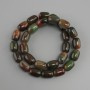 Agate barrel beads, 14x10 mm, approx. 39 cm on thread