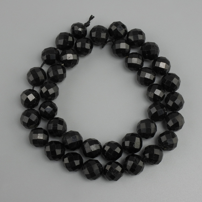 Faceted Tourmaline Beads, Round Beads, 10 mm Diameter, 38 cm Length ±