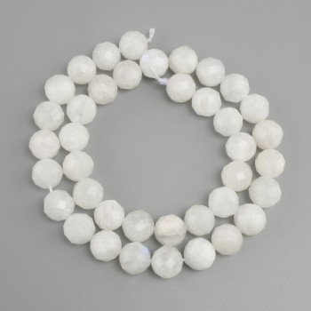 Adularia Beads, Faceted Round Beads, 10 mm Diameter, 38 cm Length ±