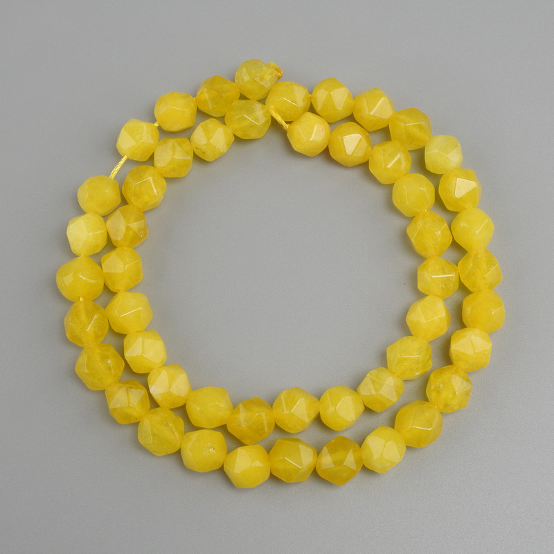 Faceted Citrine Beads, diameter 8x7 mm, length 37 cm