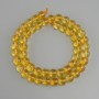 Citrine beads, smooth round, 8mm diameter, 38cm length