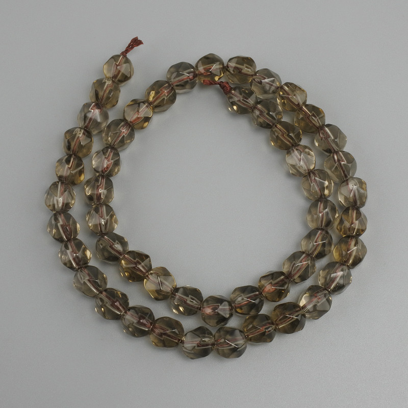 Smoky Quartz Beads, Faceted, 7x7 mm, Length 36 cm ±
