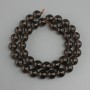 Beads Smoky Quartz, smooth round beads, 10 mm diameter, 37 cm length